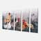 Designart - Group of Rooster in Gray Farm background - Farmhouse Animal Painting Print on Wrapped Canvas set